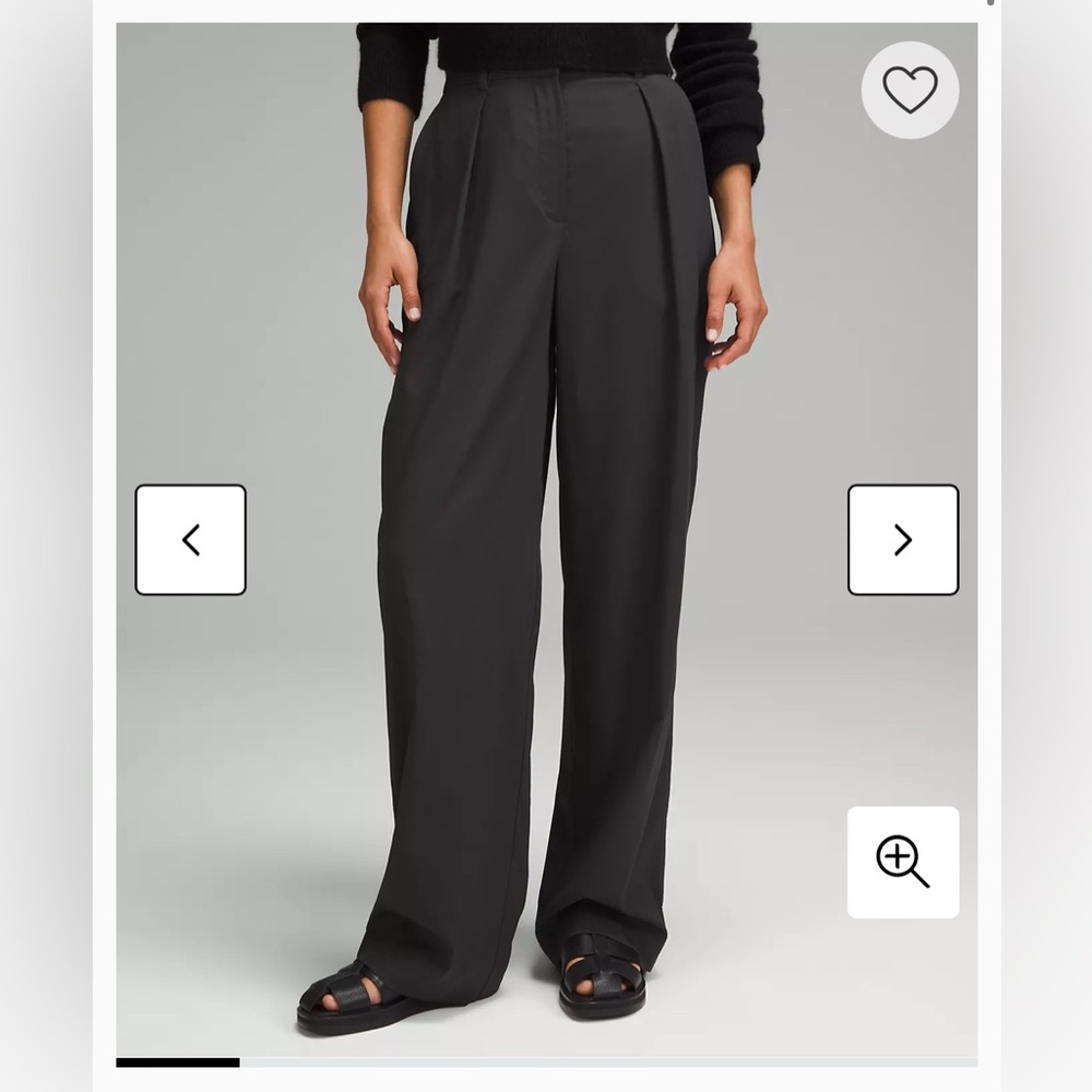 NWT LULULEMON Pleat-Front High-Rise Trouser
Regular Black Wide Leg